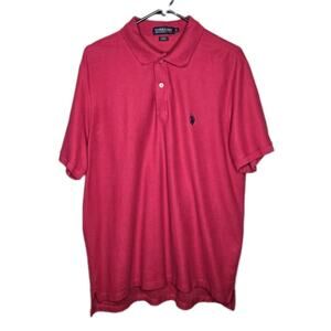 U.S. Polo Assn. Mens Solid Performance Pique Polo Red Size XL